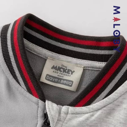 Veste teddy colorblock Disney pour garçon, idéale pour les enfants en coton anti-allergique.