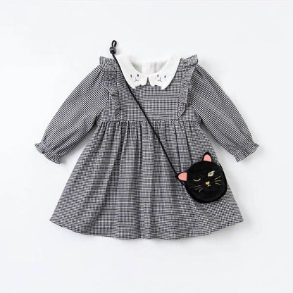 Robe à carreaux vichy fille manche longues -robes et ensembles pour filles, bébés et garcons - MALOBY