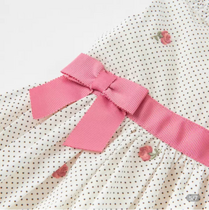 Robe à pois avec broderie Florale -robes et ensembles pour filles, bébés et garcons - MALOBY