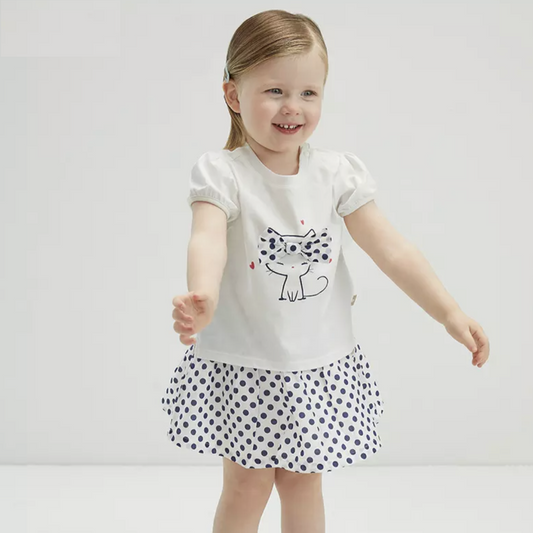 Ensemble à pois pour fille -robes et ensembles pour filles, bébés et garcons - MALOBY