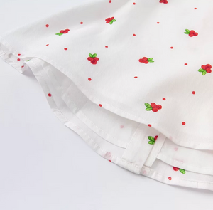 Ensemble Blouse et Short imprimé petites fraises -robes et ensembles pour filles, bébés et garcons - MALOBY