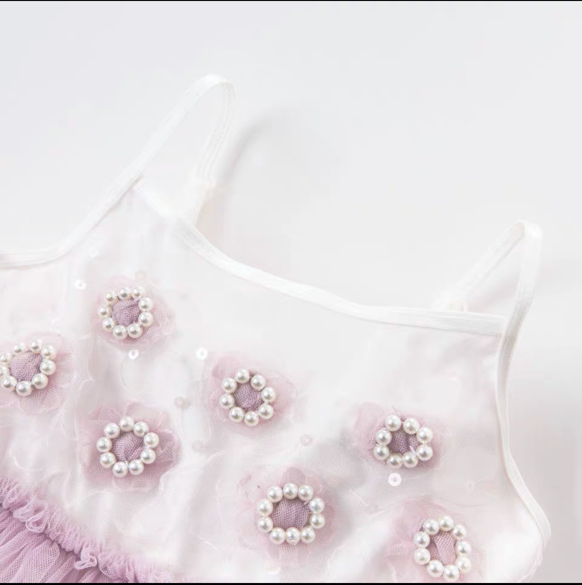 Robe de cérémonie en tulle et perles -robes et ensembles pour filles, bébés et garcons - MALOBY