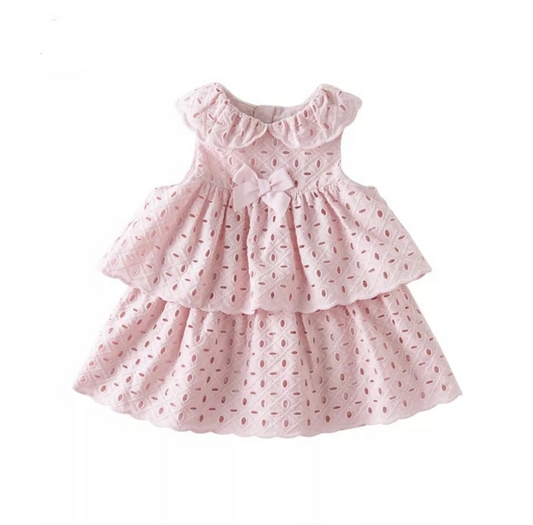 Robe brodée à perforations -robes et ensembles pour filles, bébés et garcons - MALOBY