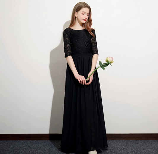 Robe de Cérémonie en dentelle - Noir -robes et ensembles pour filles, bébés et garcons - MALOBY