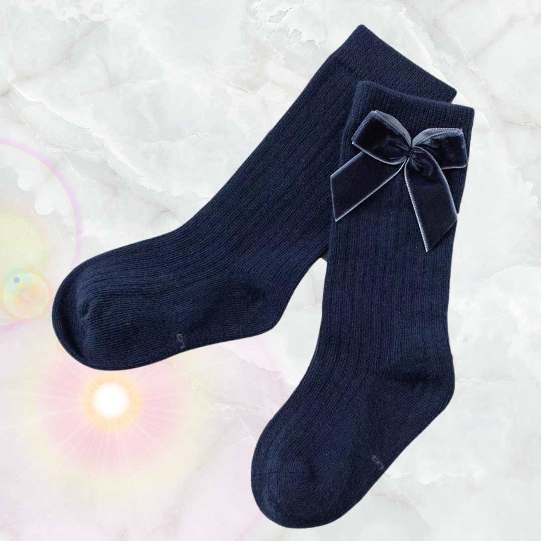 Paire de chaussettes hautes Fille- Bleu