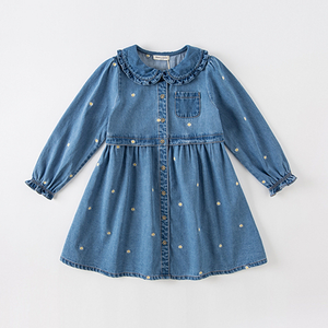 Robe en Jean manches longues-fille -robes et ensembles pour filles, bébés et garcons - MALOBY