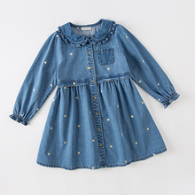 Charger l&#39;image dans la galerie, Robe en Jean manches longues-fille -robes et ensembles pour filles, bébés et garcons - MALOBY
