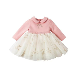 Robe de cérémonie brodée noeud papillon- Fille -robes et ensembles pour filles, bébés et garcons - MALOBY